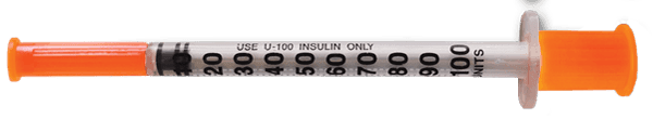 1.0 ml U-100 insulin syringe