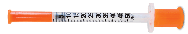0.5 ml U-100 insulin syringe