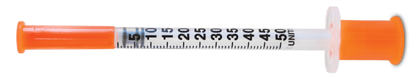 0.5 ml U-100 insulin syringe